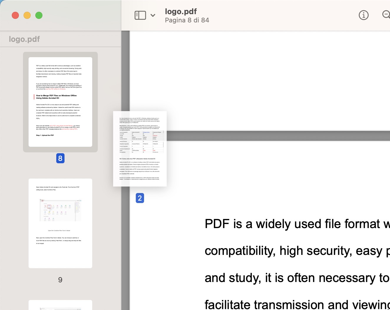 Unisci PDF Aggiungi file