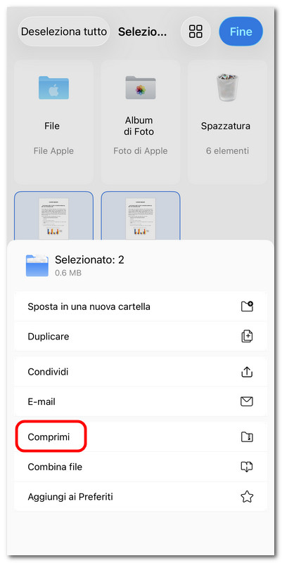 Comprimere file PDF in PDFgear per iOS