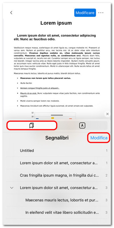 Controllare e modificare i segnalibri