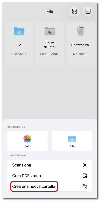  Scegliere di creare una nuova cartella in PDFgear
