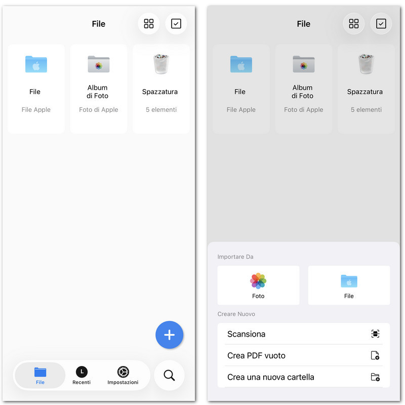 Scheda File di PDFgear per iOS