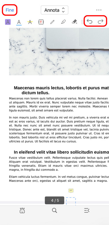 Uscire dalla modalità annotazione PDF