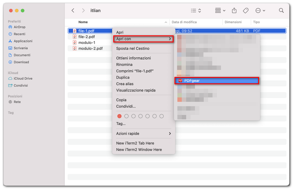 Aprire un PDF con PDFgear su Mac