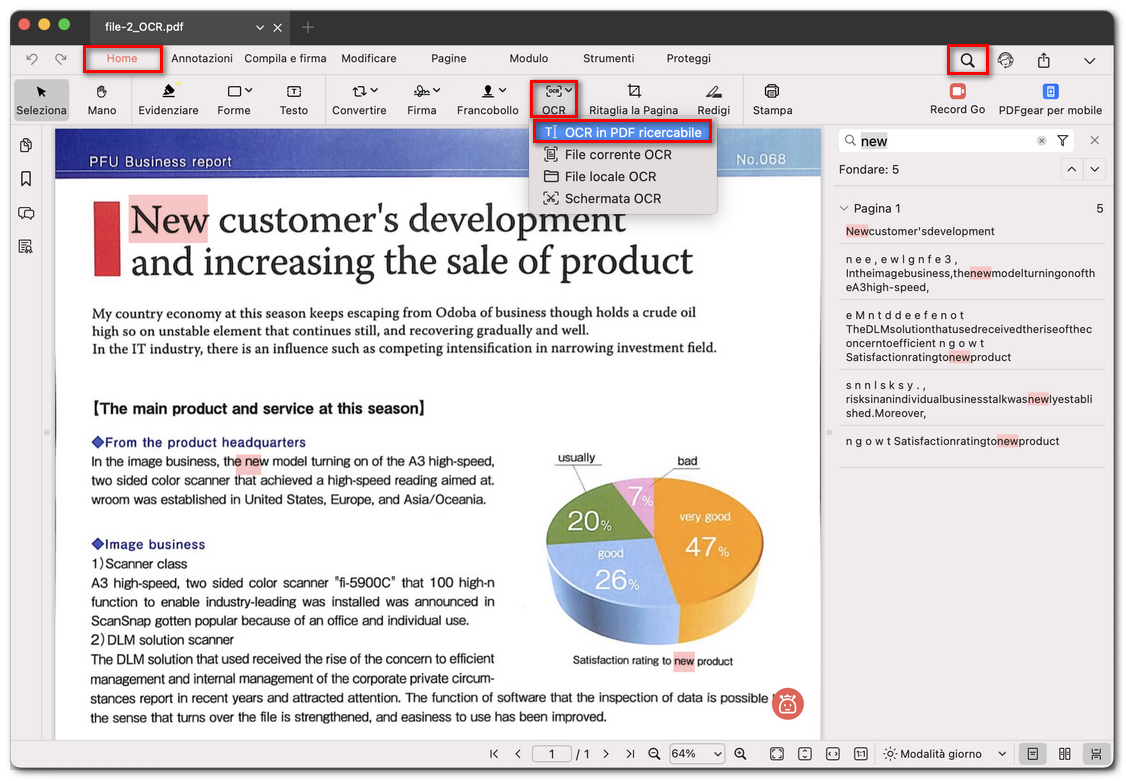 Cercare testo in un PDF scansionato