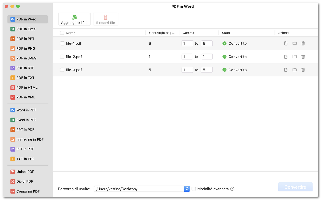 Convertire file PDF in batch