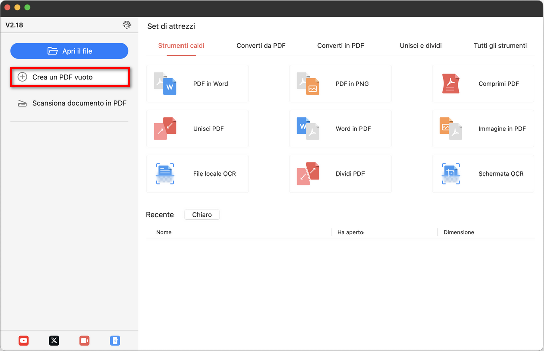 Creare un PDF vuoto su Mac