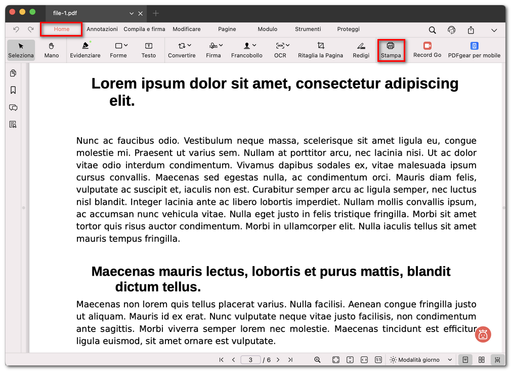 Fare clic sull’icona della stampante