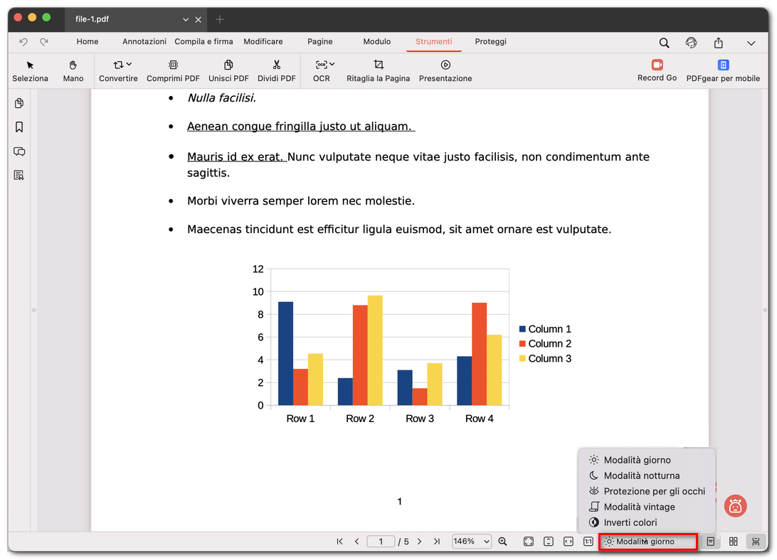 Modalità di lettura di PDFgear