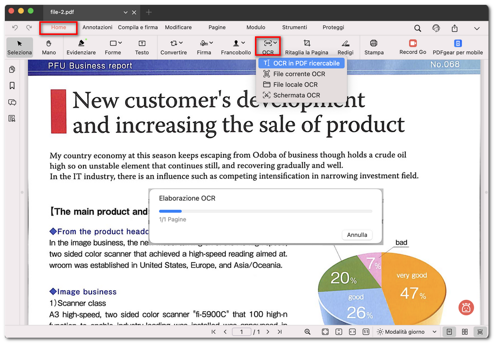 OCR in PDF ricercabile