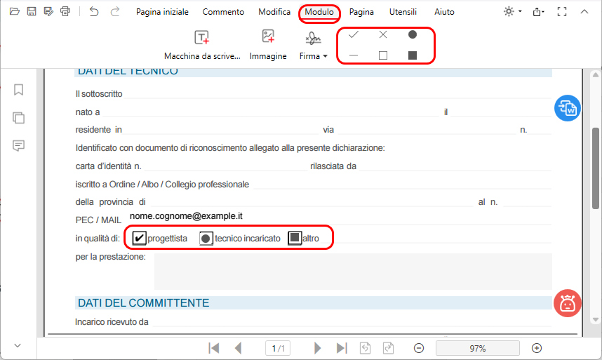 Aggiungere Icone al Modulo PDF