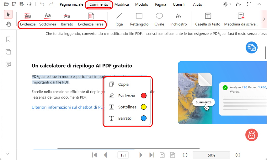 Apri lo Strumento di Annotazione del Testo