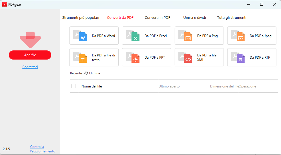 Convertire PDF Direttamente