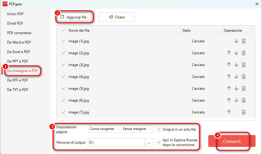 Creare PDF da Immagine