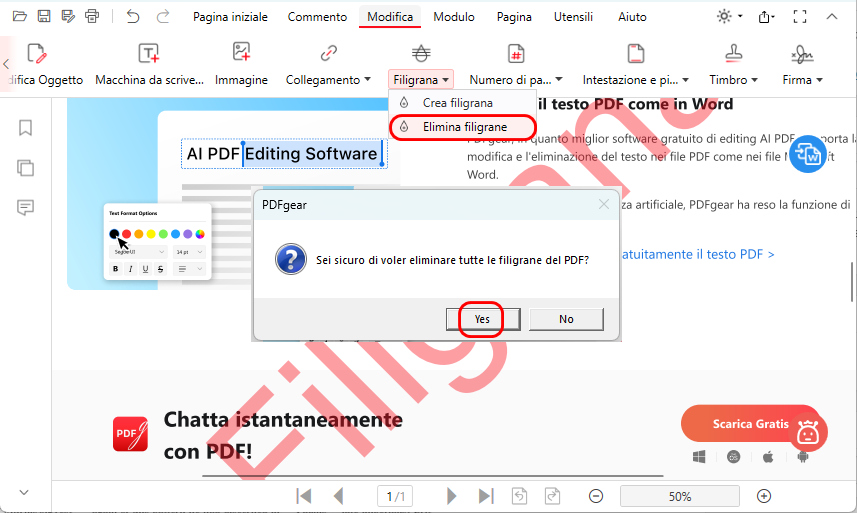 Delete Watermarks in PDF