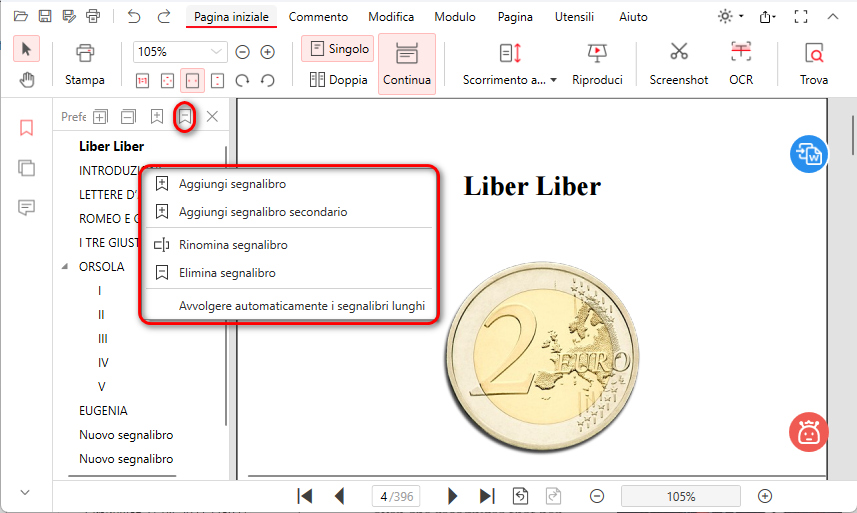 Eliminare Segnalibri