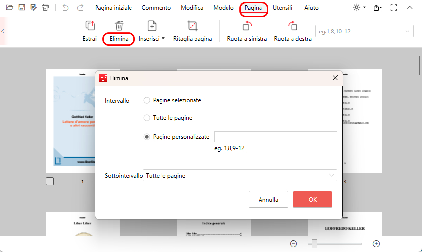 Eliminare le Pagine del PDF