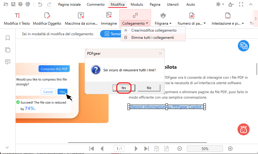 Eliminare Collegamenti in PDF