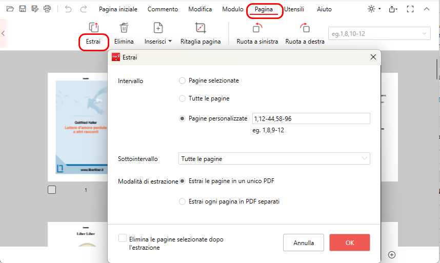 Estrarre Pagine PDF