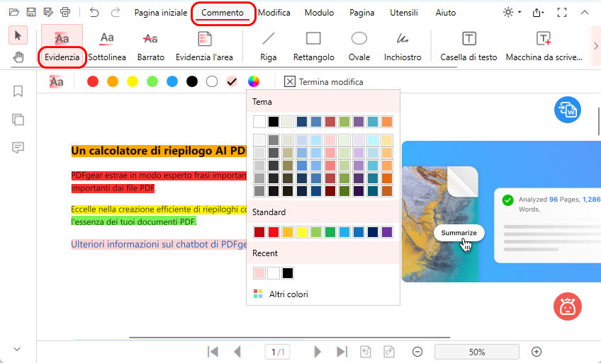 Evidenziare il Testo nel PDF
