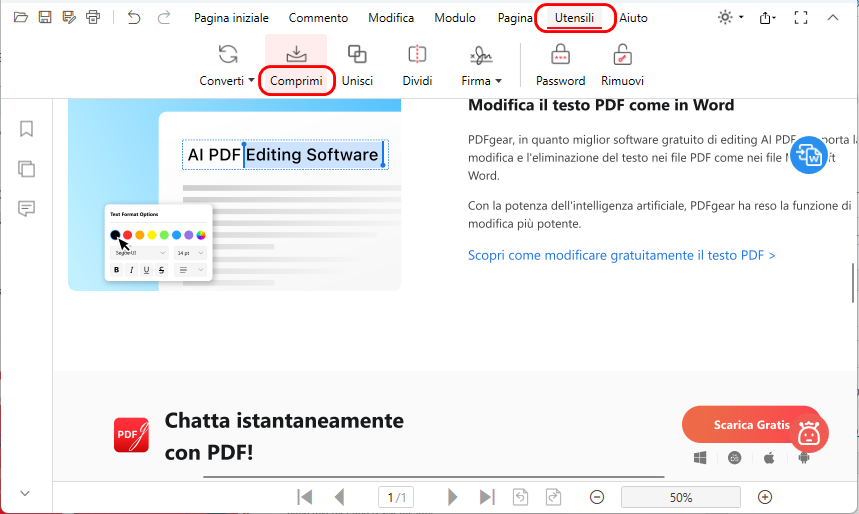 Seleziona l'Opzione Comprimi