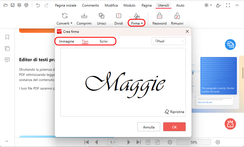 Firma il PDF
