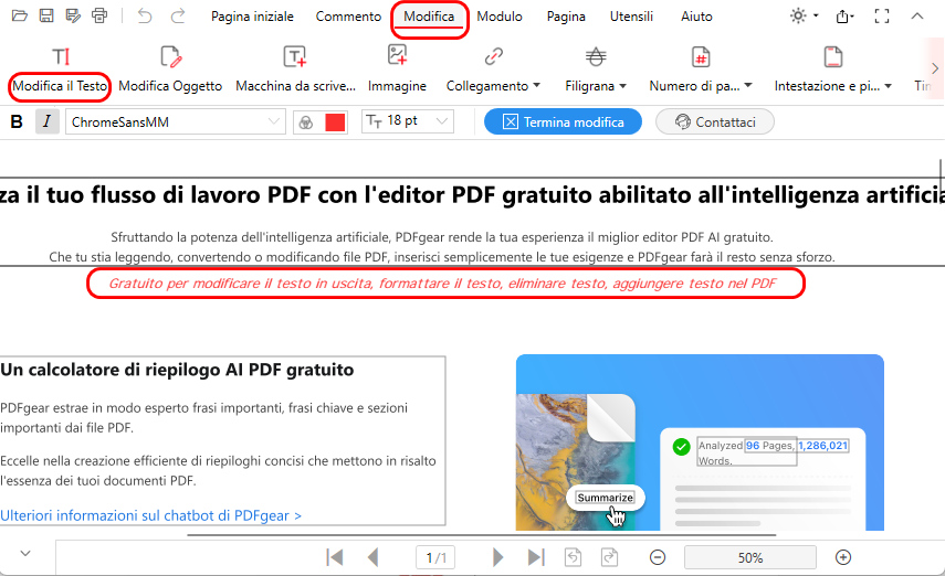 Modificare il Testo nel PDF