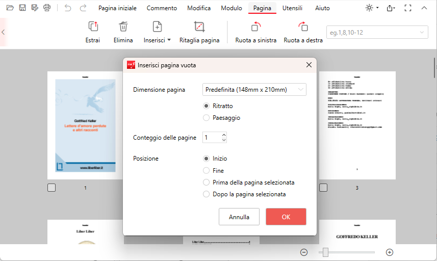 Personalizzare la Pagina Vuota Inserita