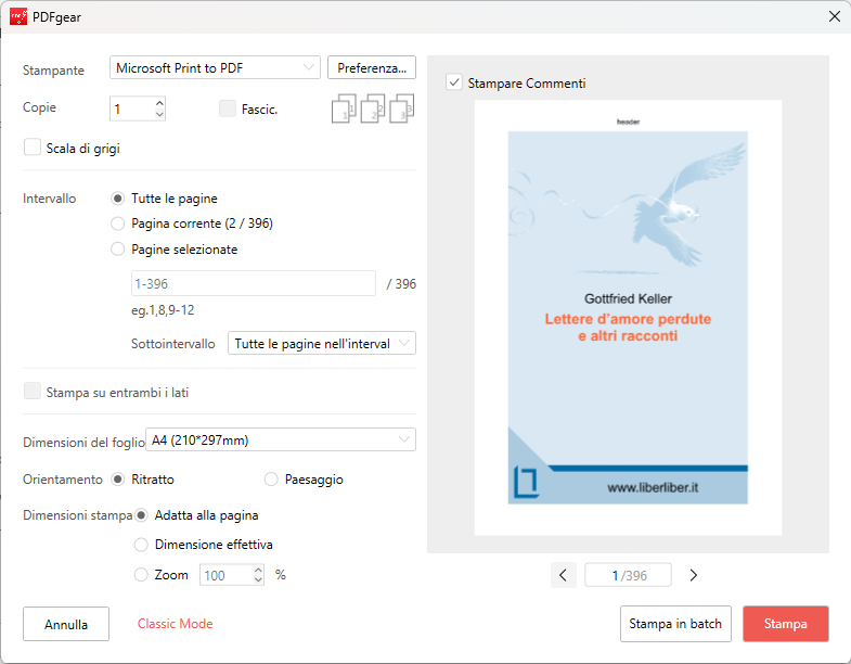 Personalizza le Impostazioni di Stampa PDF