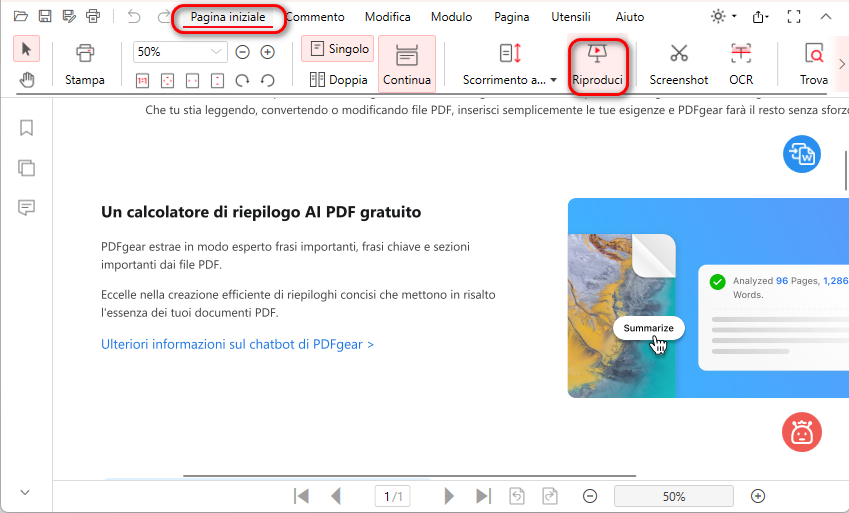 Presentazione di un PDF
