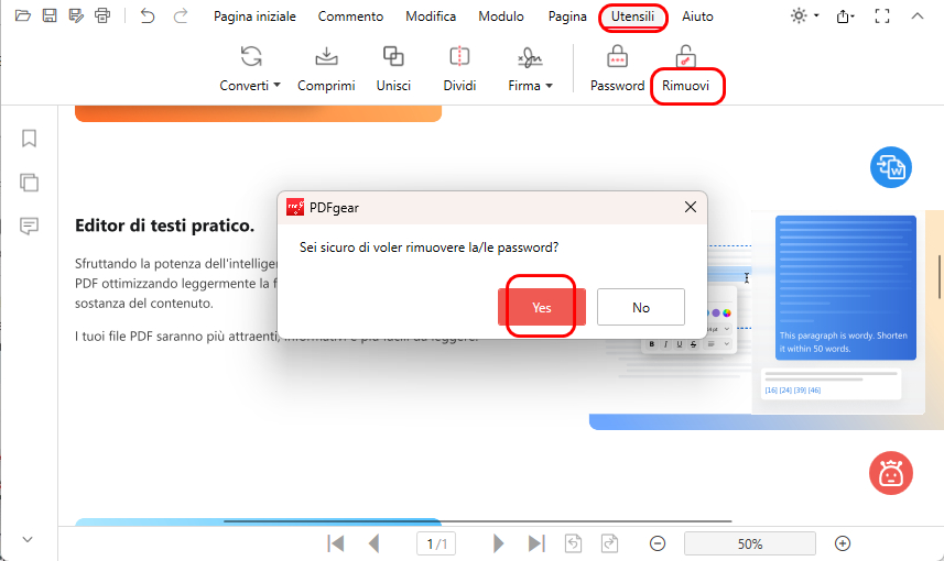 Rimuovi Password dal PDF