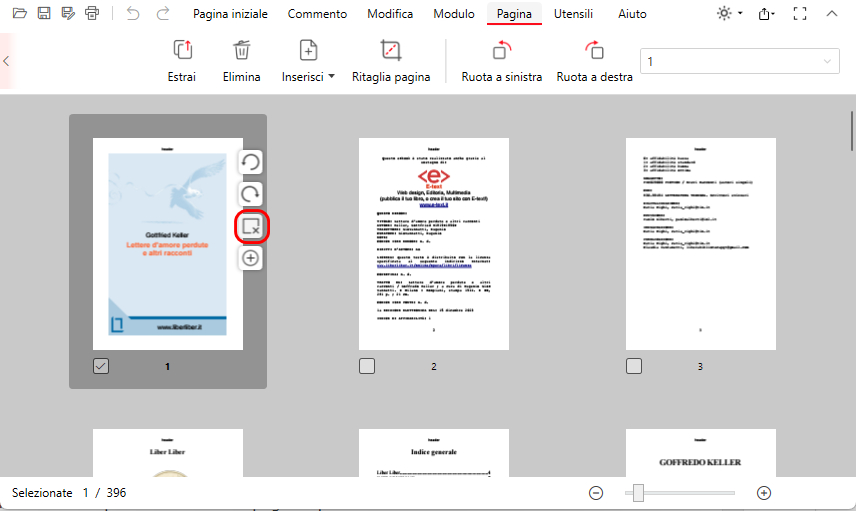 Scorciatoia per Eliminare la Pagina del PDF