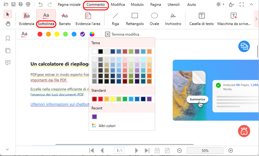 Sottolineare il Testo nel PDF