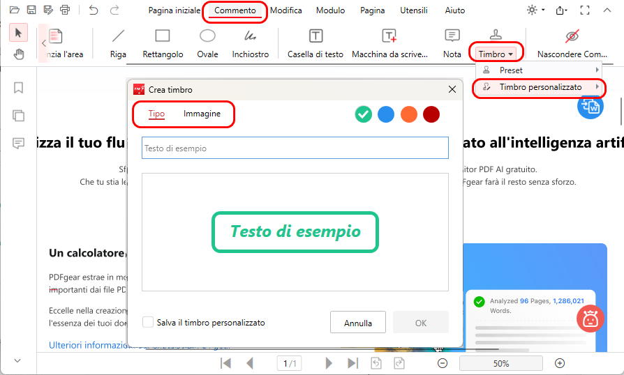 Timbro Personalizzato nel PDF