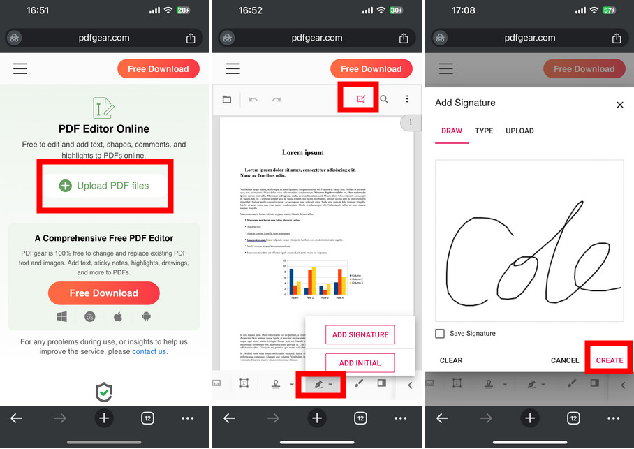iPhoneでオンラインでPDFに署名する