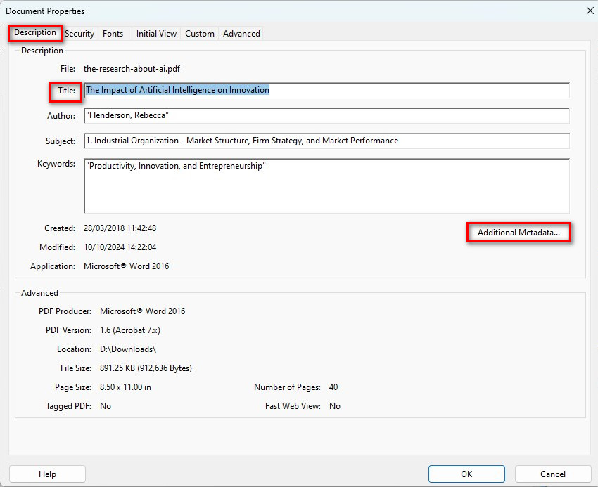 Adobe AcrobatでPDFタイトルを変更する