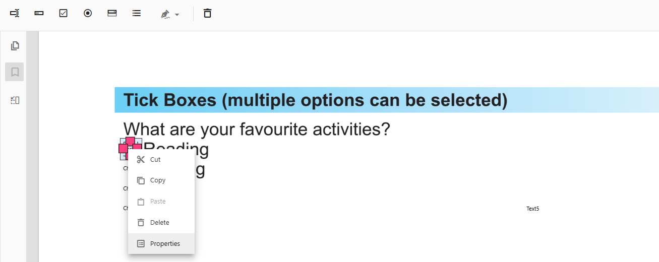 チェックボックスのプロパティ