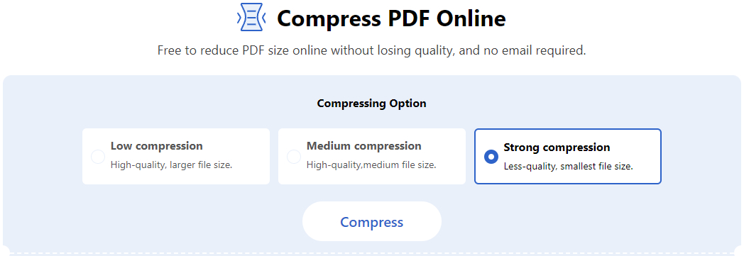極限の圧縮のために「高」を選択