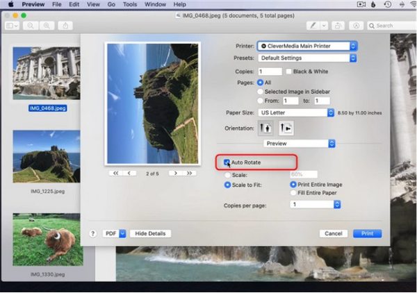 プレビューアプリでのスクリーンショットからPDFへのオプション