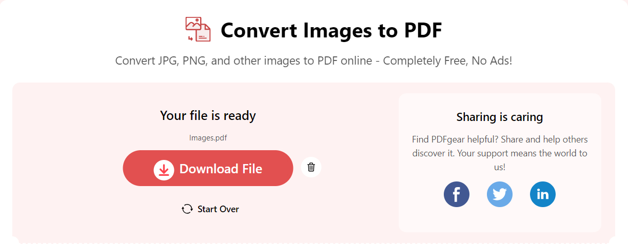 変換されたPDFをダウンロード