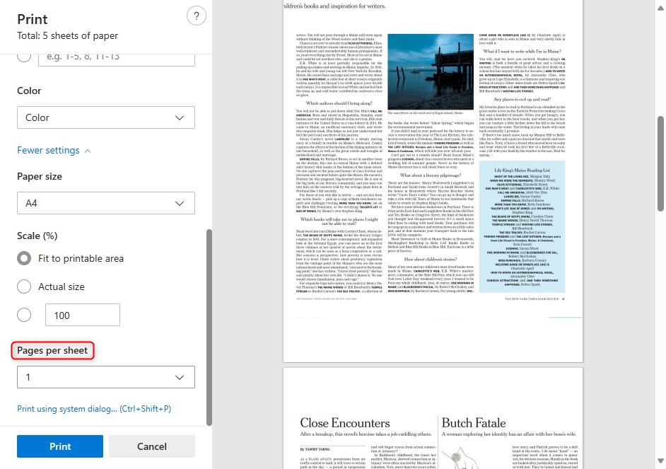 Merge Two PDF Pages into One with Microsoft Edge