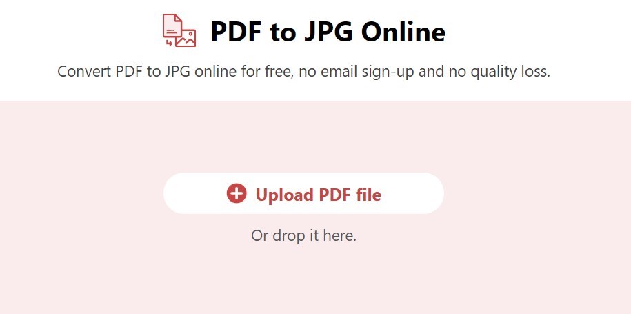PDFgearオンラインPDFからJPG変換ツールを開く