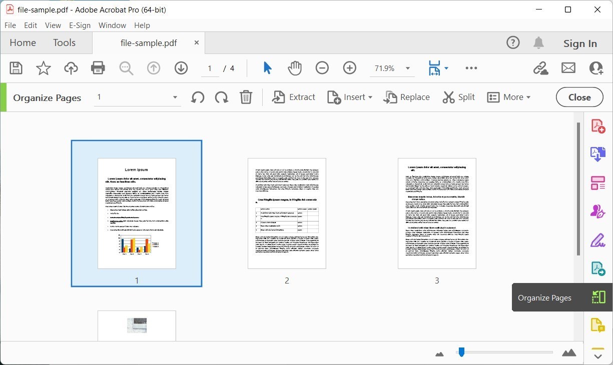 Acrobatでページを整理する