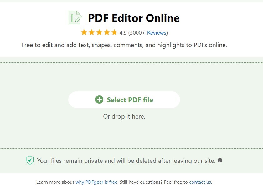 PDFgearオンラインPDFエディタ