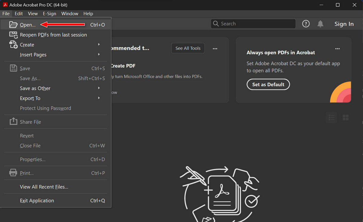 AcrobatにPDFファイルをアップロード
