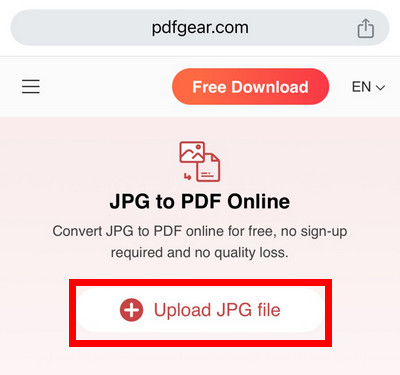 PDFgearに写真をアップロード