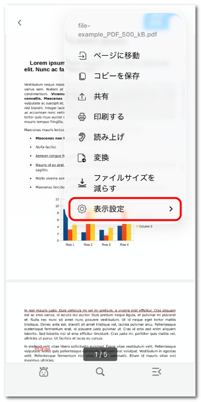 表示設定を確認