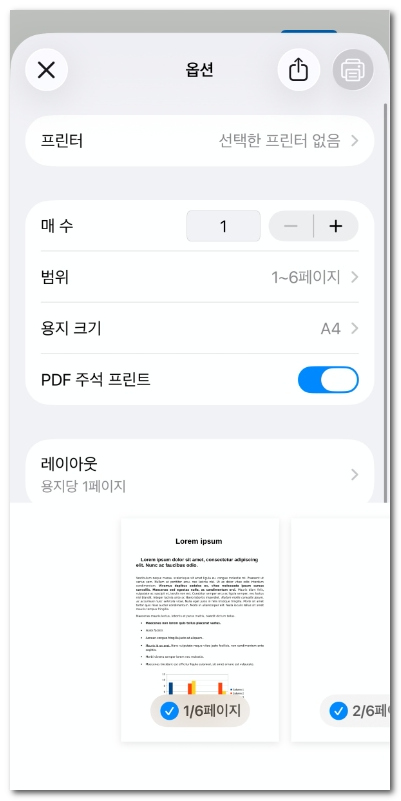 인쇄 설정 사용자 지정