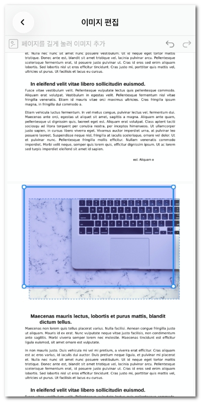 PDF에서 이미지 위치 조정