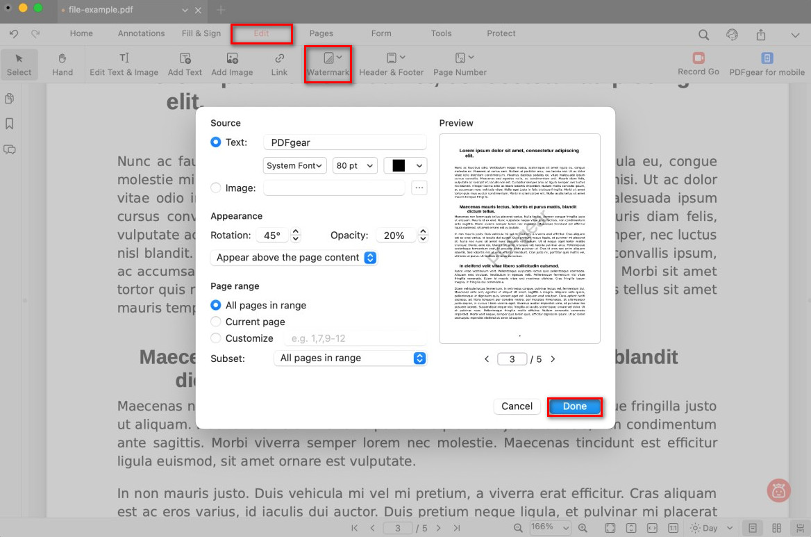 Add and Preview the Watermark