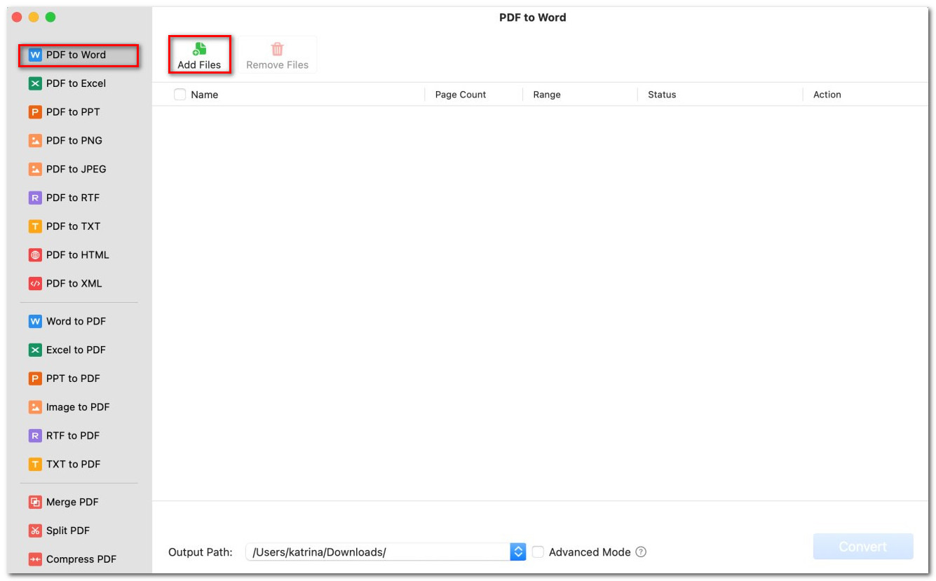 Add a PDF to Convert